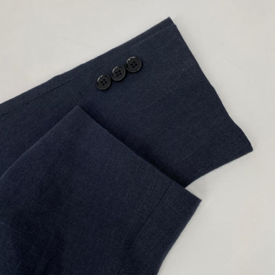 UNITED ARROWS ユナイテッドアローズ 1122-110-6396 25年製 ネイビー リネン100 2B ジャケット 44 UNITED ARROWS（ユナイテッドアローズ） 1122-110-6396 25年製