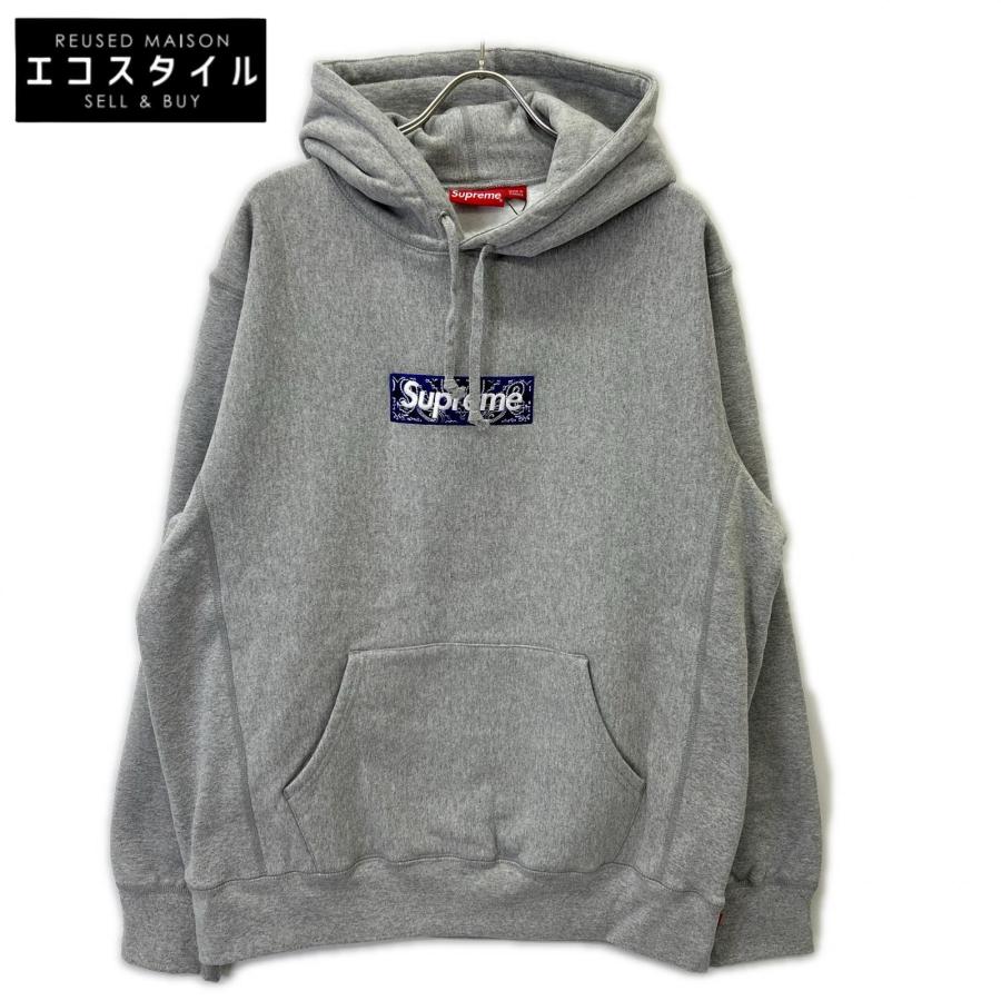 Supreme（シュプリーム） 19AW グレー Bandana Box Logo Hooded 