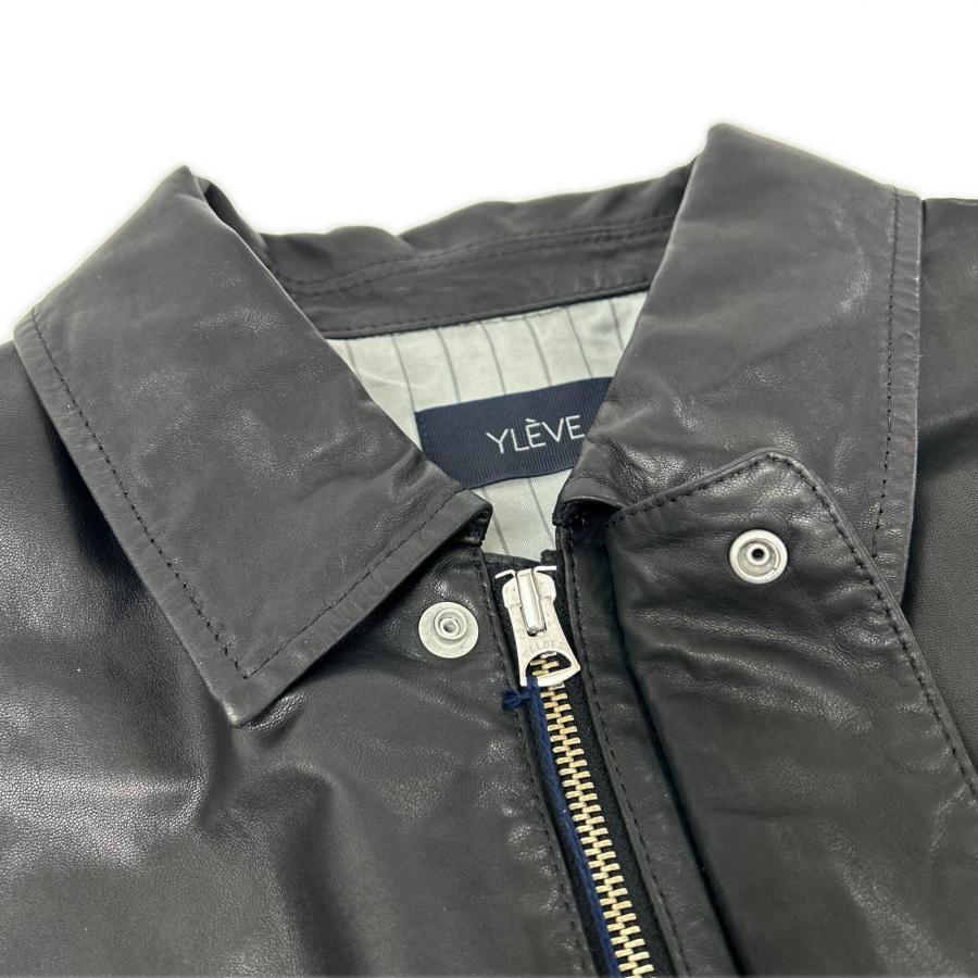 【新品・未使用、定価75,900円】YLÈVE ベスト YLEVE（イレーヴ） /26SS YLEVE 1706125004 SHEEP LEATHER ZIP BLOUSON