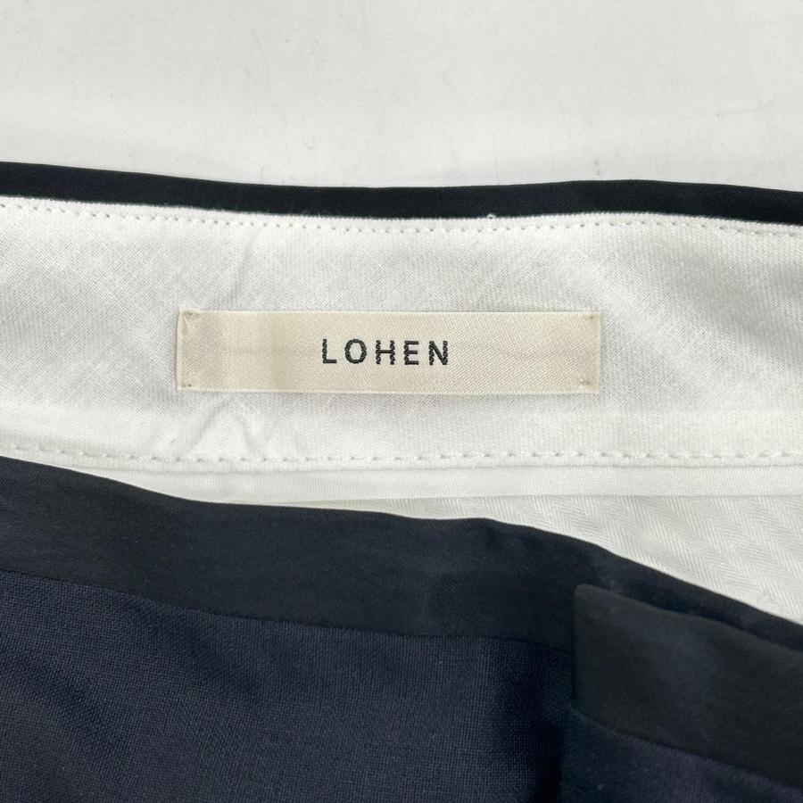 ローヘン　LOHEN 裾ゴムパンツ　ネイビー LOHEN（ローヘン） LH23SS-PT003 ネイビー ウール混 ハイウエスト