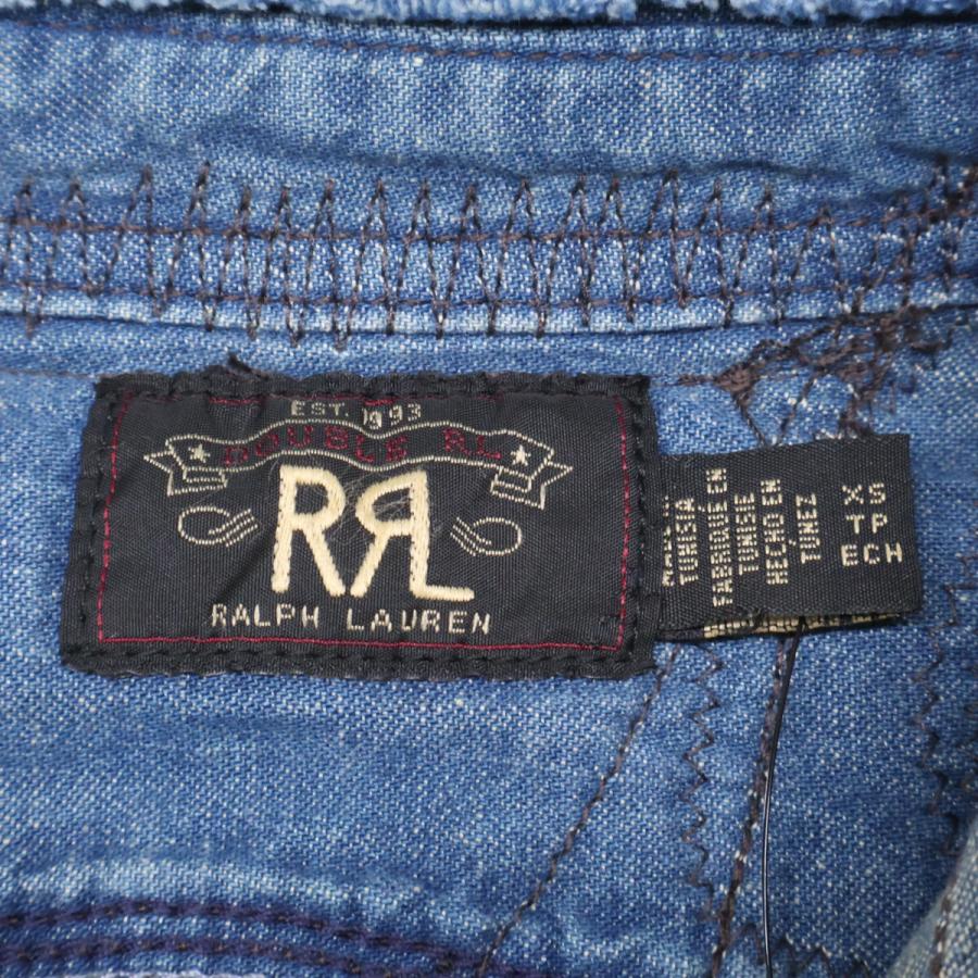 【RRL/DOUBLERL】MNRRWOV16820365 HERCULES WORK SHIRT パッチワーク本藍染めUSED加工デニム長袖シャツ 新品未使用 RRL ダブルアールエル MNRRWOV16820365 パッチワーク