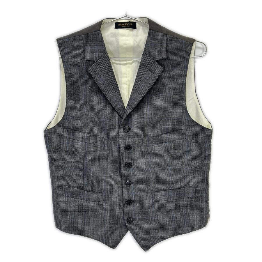 RRL ショールカラー ベスト チェック コットン ヴィンテージ RRL ダブルアールエル 782831186001 イタリア製 グレー ウール100