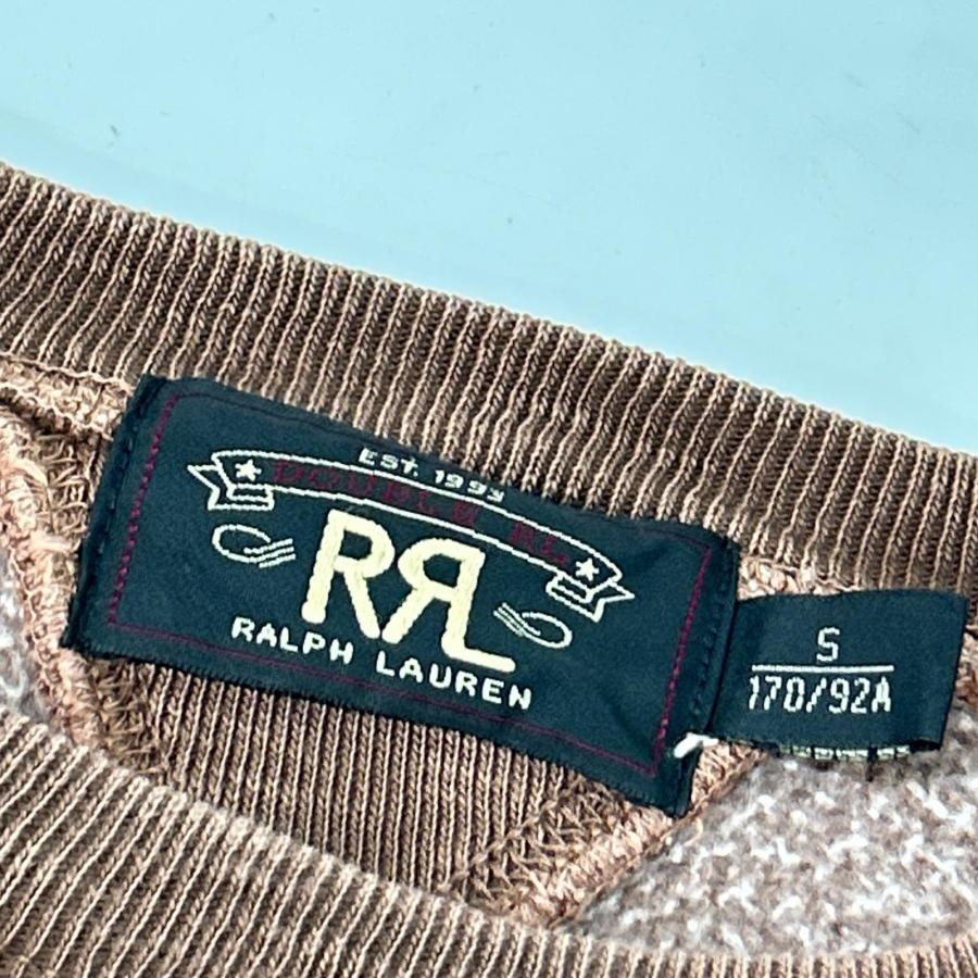 RRL ダブルアールエル 0466154 ブラウンガーメントダイ ヴィンテージ加工 フロントロゴ スウェットプルオーバー S RRL ダブルアールエル 0466154 ブラウンガーメントダイ ヴィンテージ