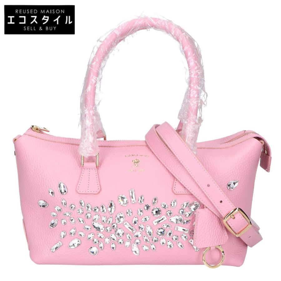 新品同様 A.D.M.J. Accessoires De Mademoiselle ADMJ 18SC080104 スワロフスキークリスタル付 2WAYトートバッグ レディース