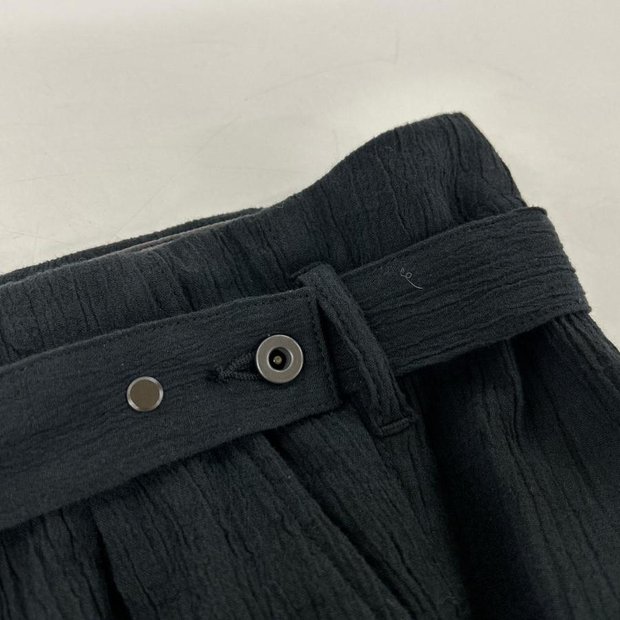 美品 ANCELLM アンセルム 26SS ANC-PT122 ブラック BELTED CREPE TUCK SLACKS 2 メンズ_6