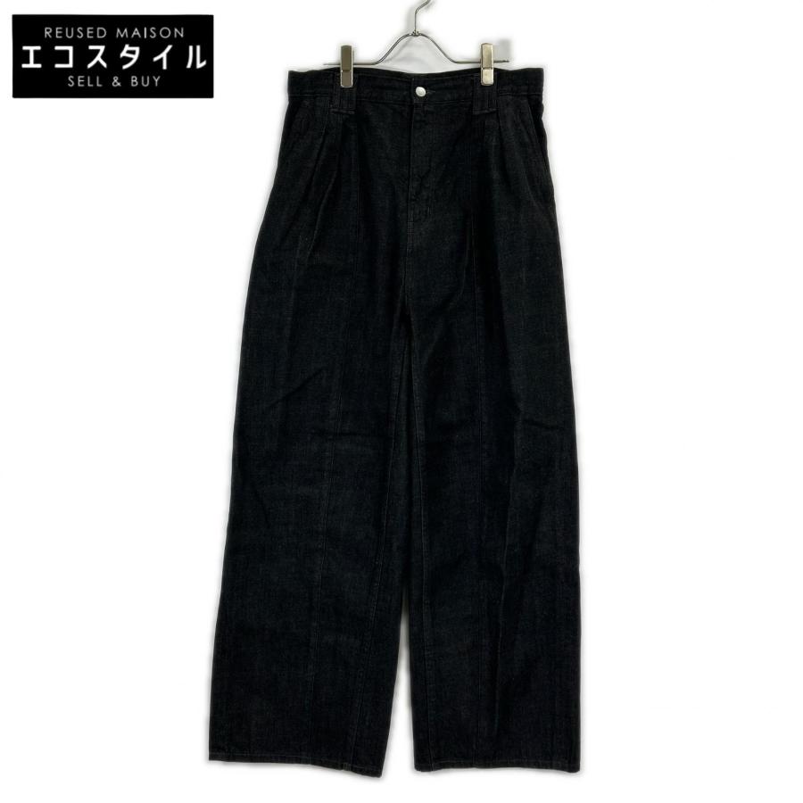 美品 YOKE ヨーク 26SS YK26SS01189P ブラック 3pleated Wide Leg