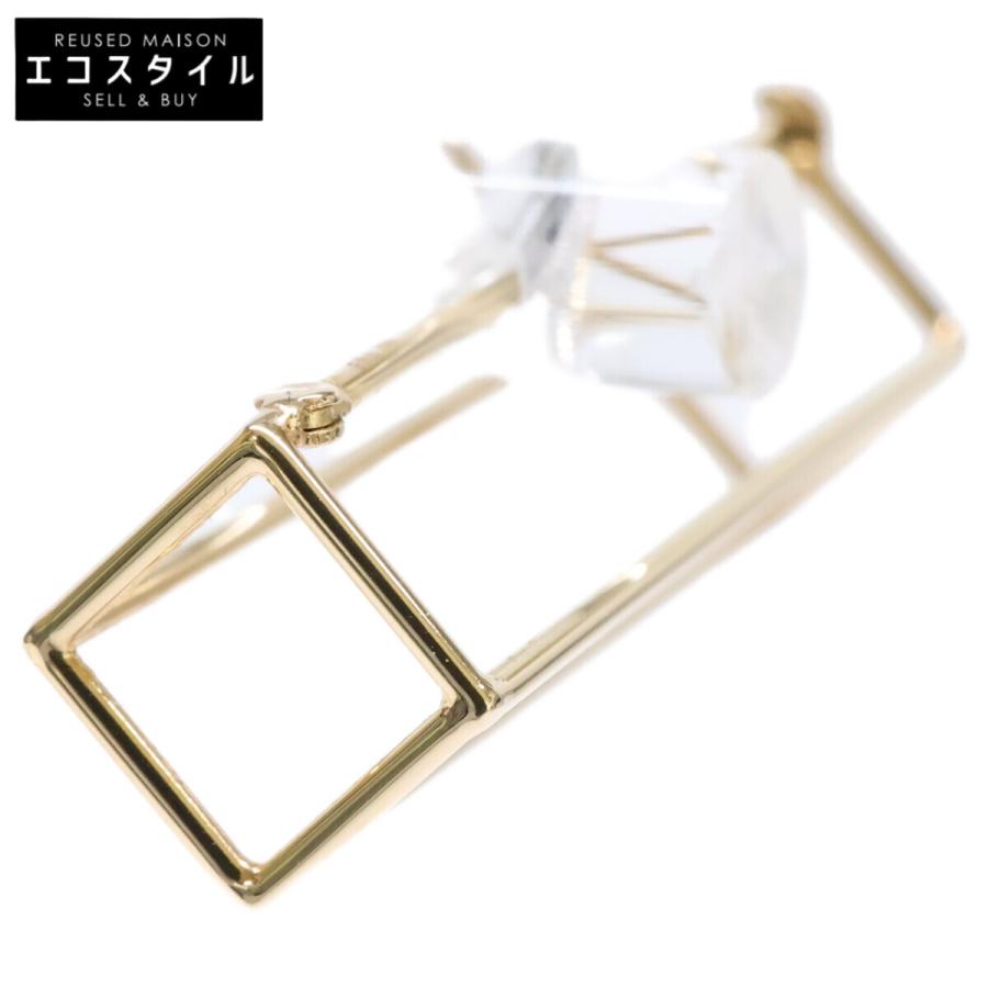 美品 shihara シハラ 750YG Rectangle Pierce 30/レクタングルピアス30