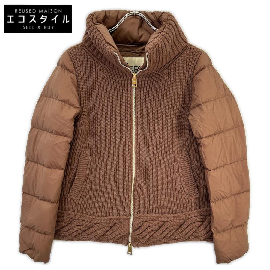 HERNO（ヘルノ） MP000129D-70064 ブラウン ニット×ナイロン切り替え 