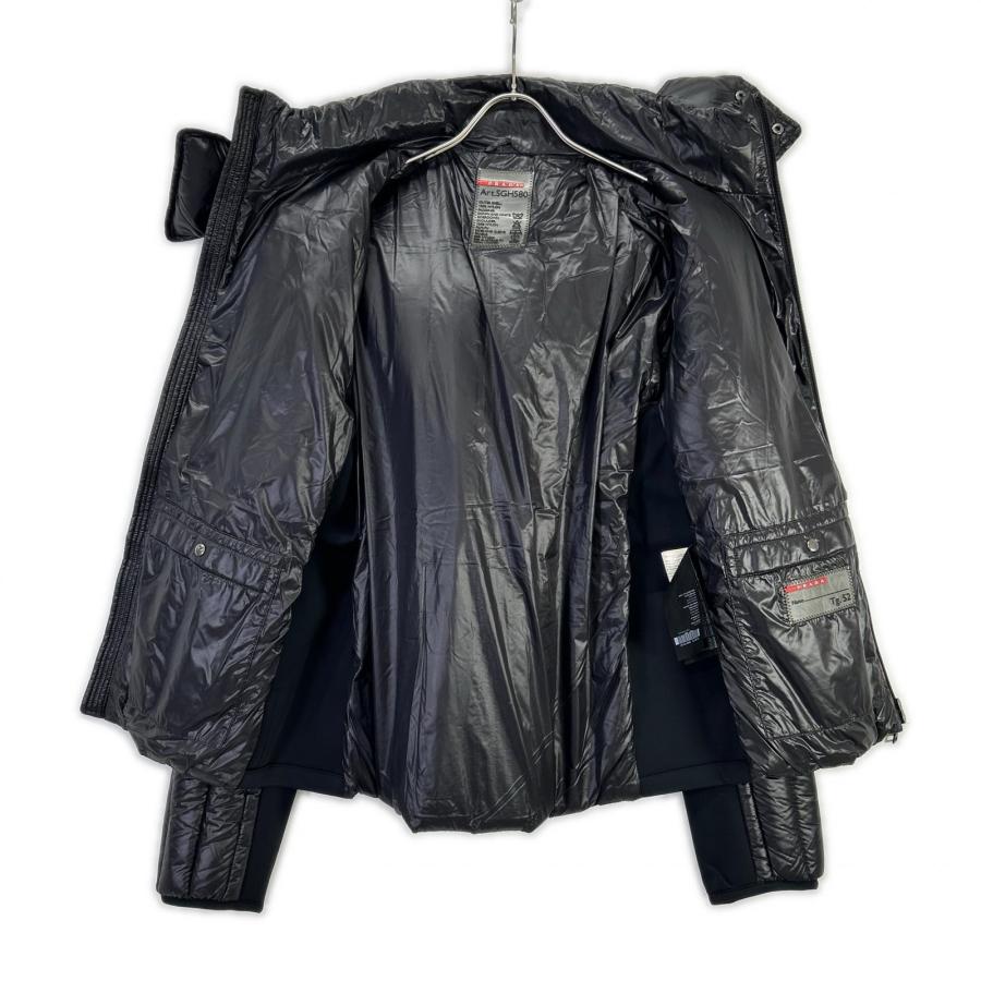 極美品■PRADAプラダ　切り替えダウンジャケット　SGH580 サイズ50 PRADA SPORT（プラダスポーツ） SGH580 ブラック ナイロン 切り替え
