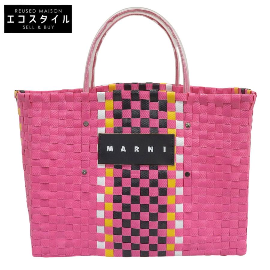 レディース MARNI MARKET マルニ フラワーカフェ ストライプバッグ 