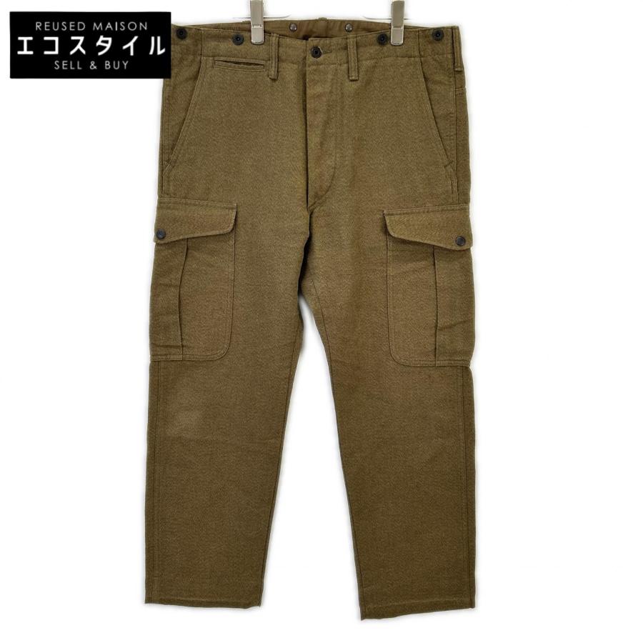 ダブルアールエル カーキ Hudson Twill Cargo Trousers/コットンリネン 