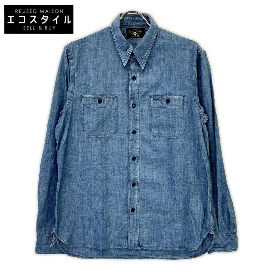 RRL ダブルアールエル インディゴ コットン100 シャンブレーシャツ M 