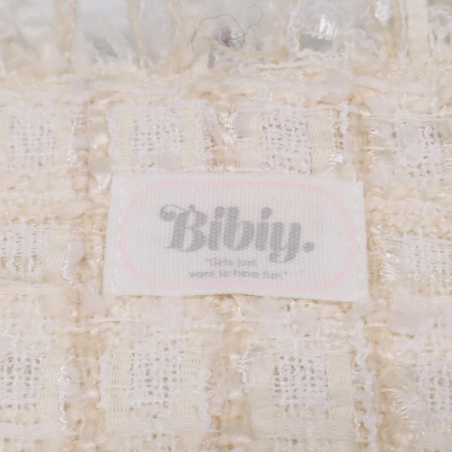 Bibiy ビビィ ホワイト ELISE TWEED/ノーカラーツイードジャケット F