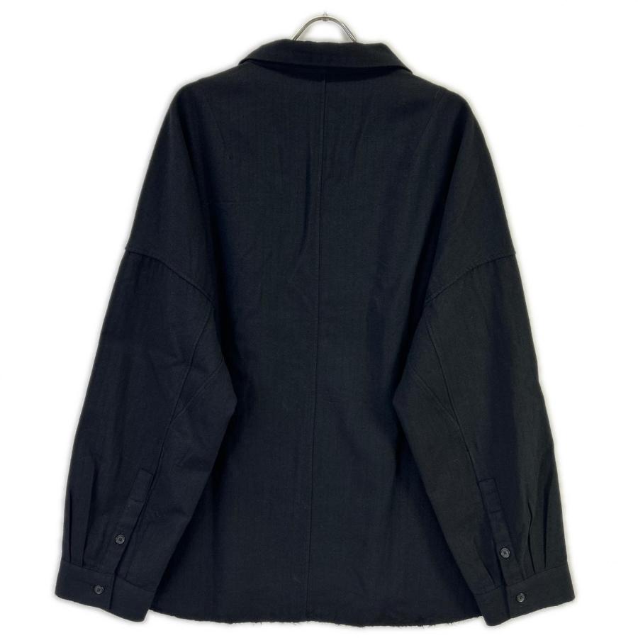 ANCELLM アンセルム 25AW ANC-SH73-A ブラック WASH WOOL TAILORED SHIRT ブラック 2 トップス ウール メンズ 中古の画像