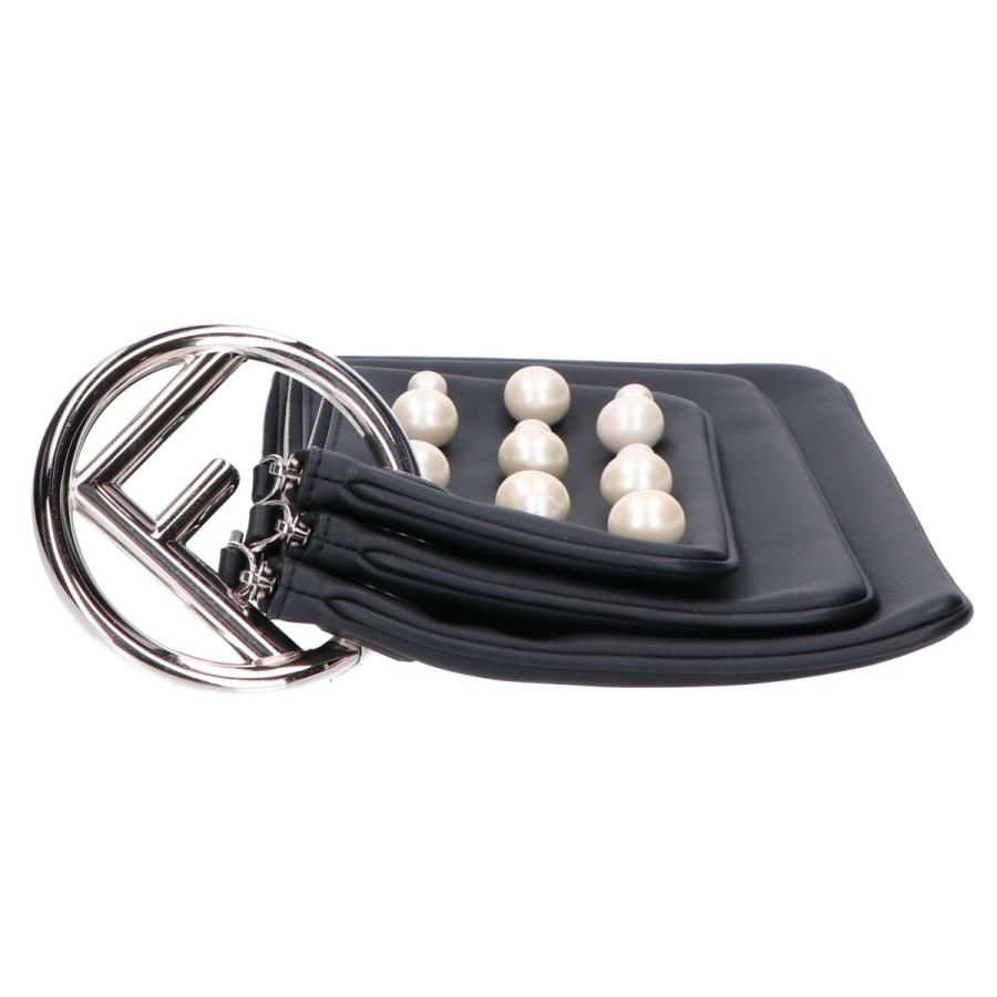 FENDI（フェンディ） 美品 8BS001 パールスタッズ トリプレット ポーチ