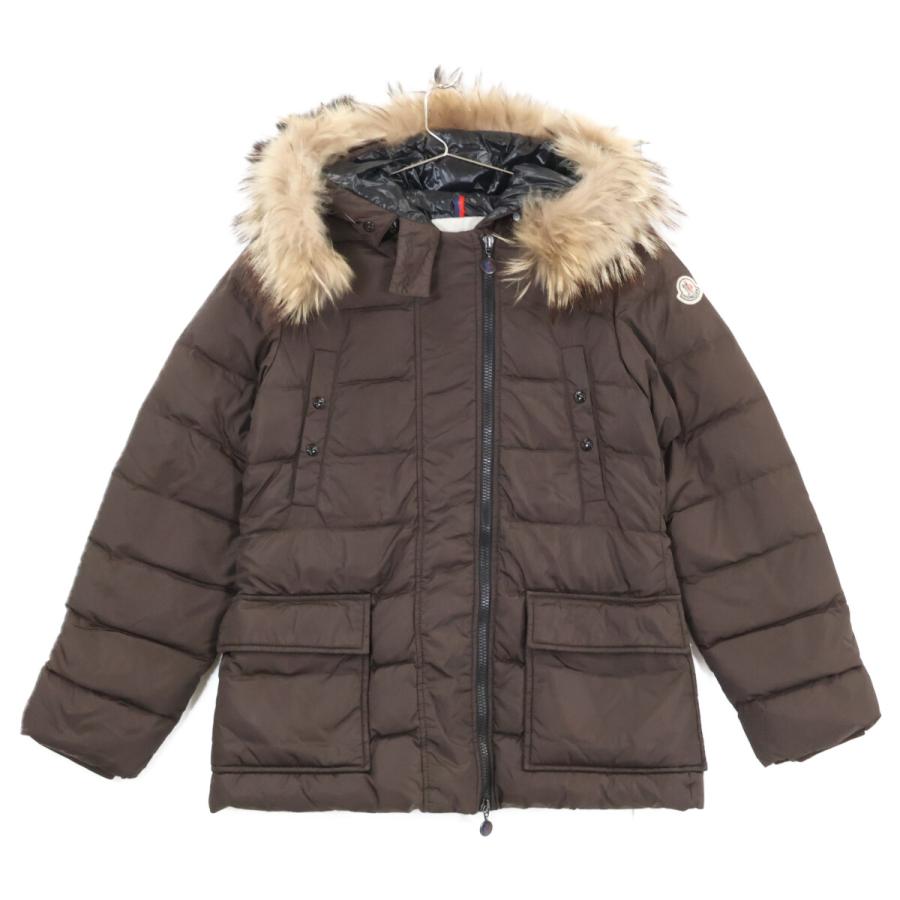 MONCLER ダウンジャケット ブラウン ファー付き モンクレール MONCLER 
