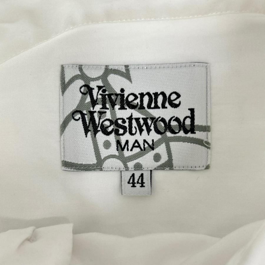 美品　 ロゴ刺繍　長袖シャツ ホワイト　春夏 Vivienne Westwood MAN ヴィヴィアンウエストウッドマン VW-WR-71093