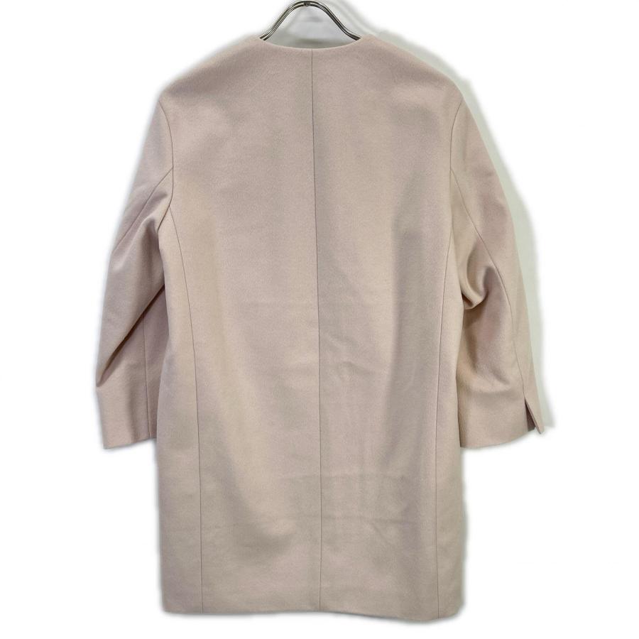 美品♪ 23区　¥6.2万　ウール　カシミヤ　ビーバー　ノーカラーコート　春色♪ NIJYUSANKU 23区 23年製 ピンク ウールカシミヤビーバー ノーカラー
