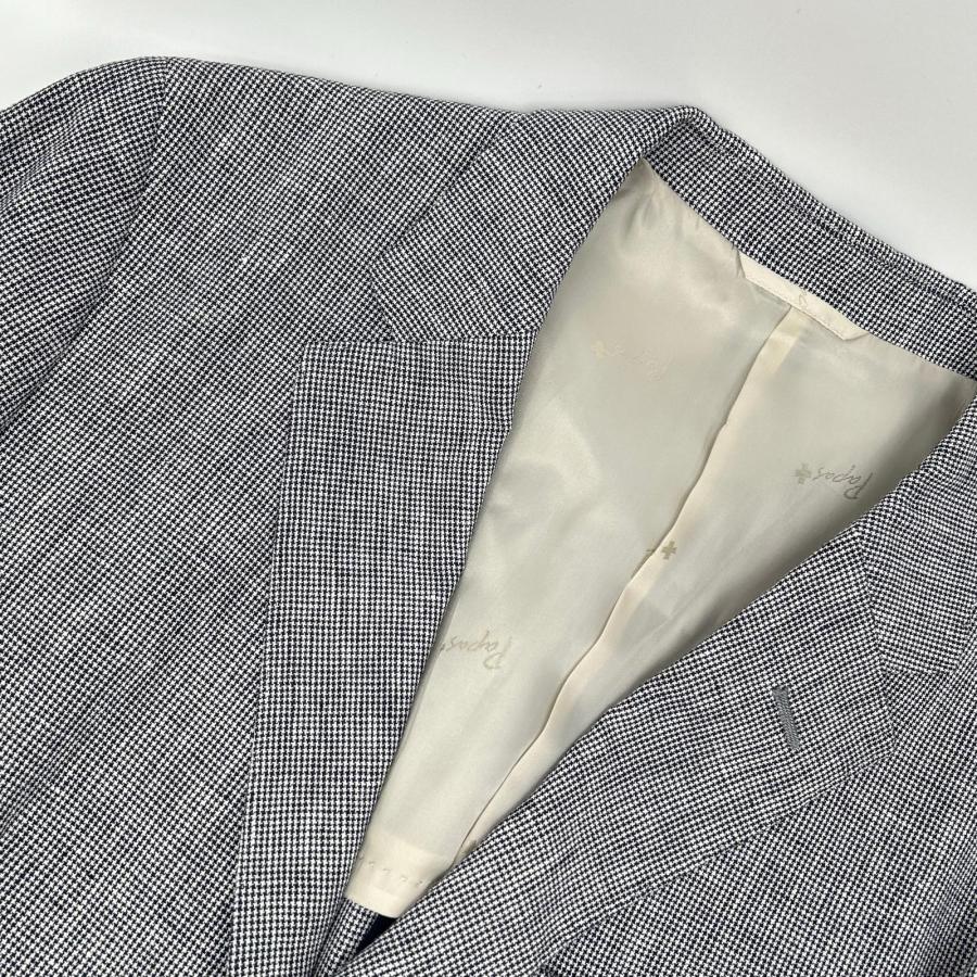 美品/ PAPAS パパス D048AFJL016 ネイビー×ホワイト ハウンドトゥース