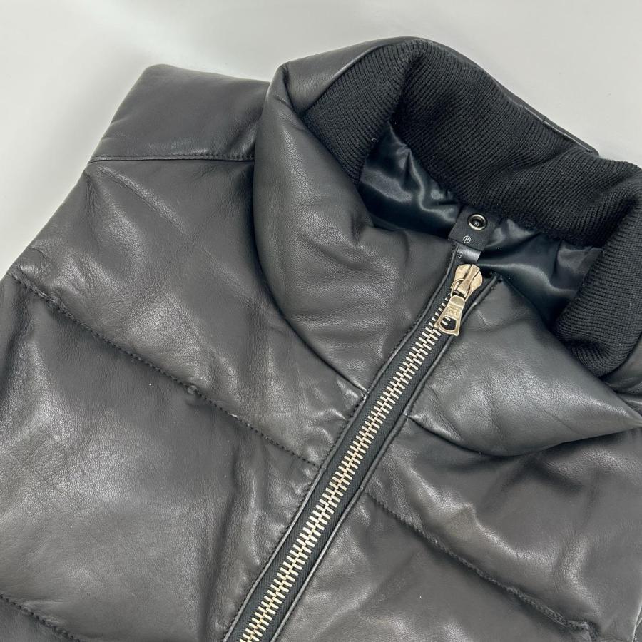 WJK ダブルジェイケイ rm07s ブラック ラムレザーダウンベスト S WJK ダブルジェイケイ rm07s ブラック ラムレザーダウンベスト S