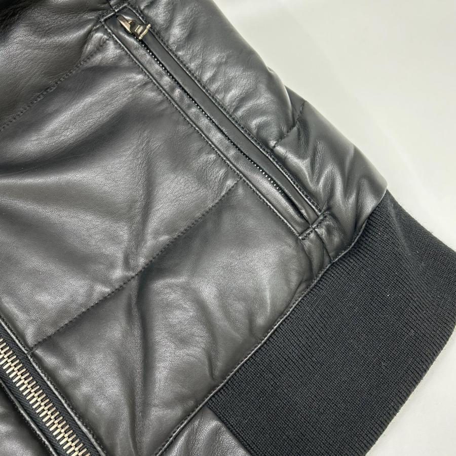 WJK ダブルジェイケイ rm07s ブラック ラムレザーダウンベスト S