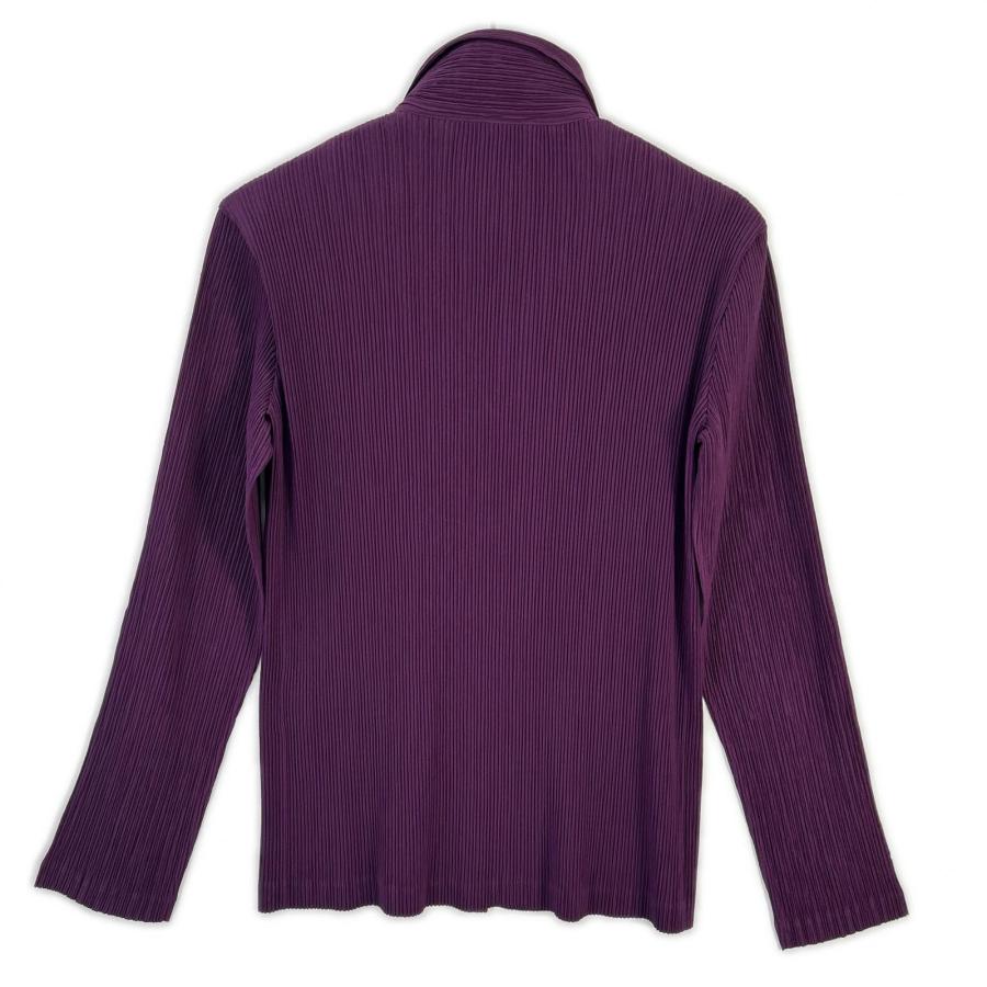 ISSEY MIYAKE イッセイミヤケ IM94-FJ908 パープル プリーツ長袖シャツ 