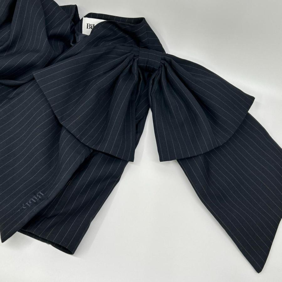 Bibiy DONNA RIBBON VEST ネイビー ショート Bibiy ビビィ ネイビー ピンストライプ BIBIY DONNA RIBBON VEST