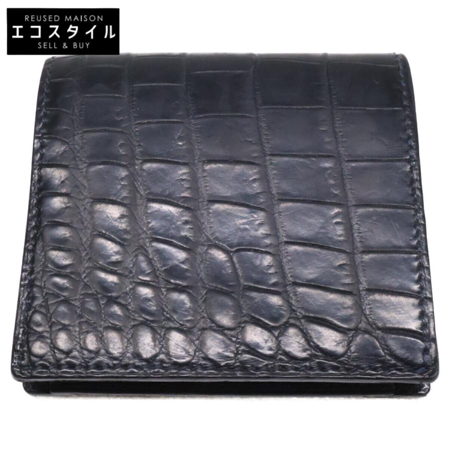 MANSOU 万双 m00000208 クロコダイル ミニ財布(小銭入付) メンズ