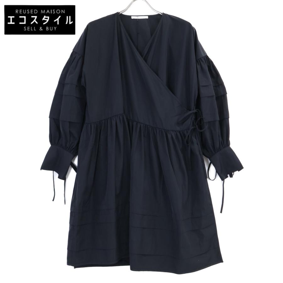 セシリーバンセン　AMALIE DRESS ワンピース　黒　カシュクール Cecilie Bahnsen セシリーバンセン EDI-0009 ブラック AMALIE DRESS