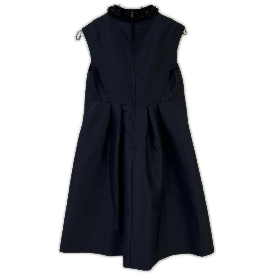 FOXEY（フォクシー） 40733 ネイビー ウール×シルク バックジップ