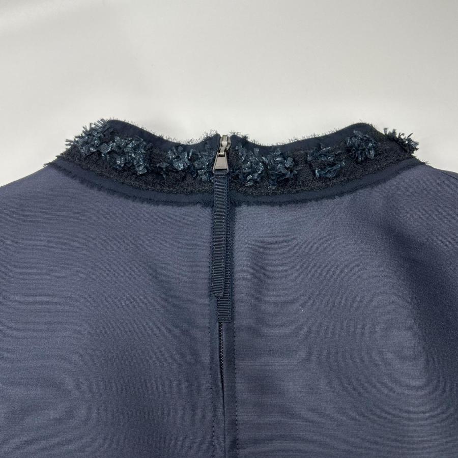 FOXEY（フォクシー） 40733 ネイビー ウール×シルク バックジップ