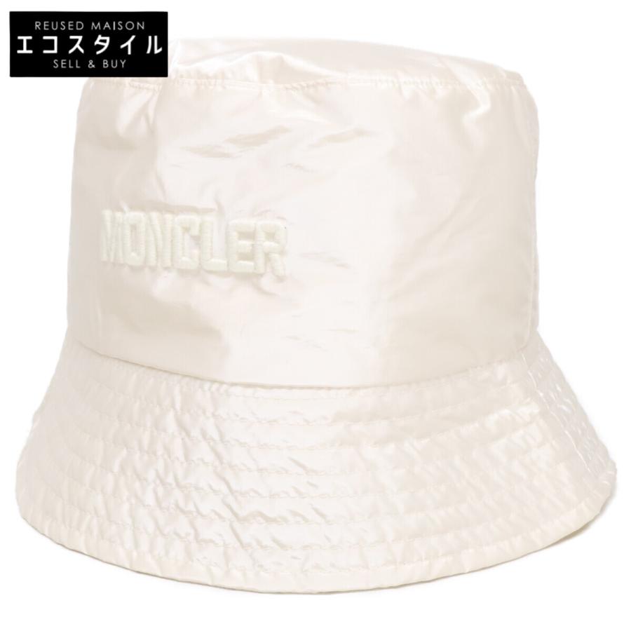 お値下げ！【新品】MONCLER バケットハット M ホワイトロゴ MONCLER（モンクレール） 新品同様/国内正規 I10933B00012 53A3H