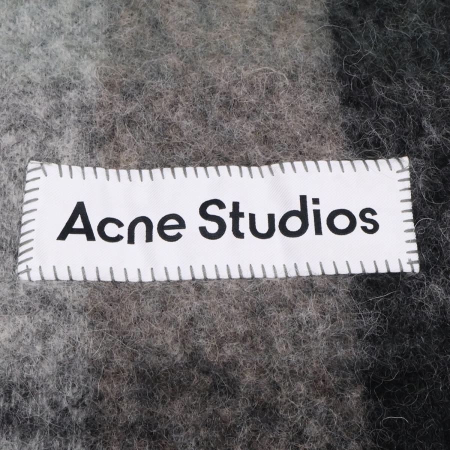 Acne Studios アクネ ストゥディオズ モヘア フリンジチェックマフラー ブラック/グレー CA0084- CA0084- ACNE STUDIOS アクネ ストゥディオズ CA0084 モヘアチェック フリンジ