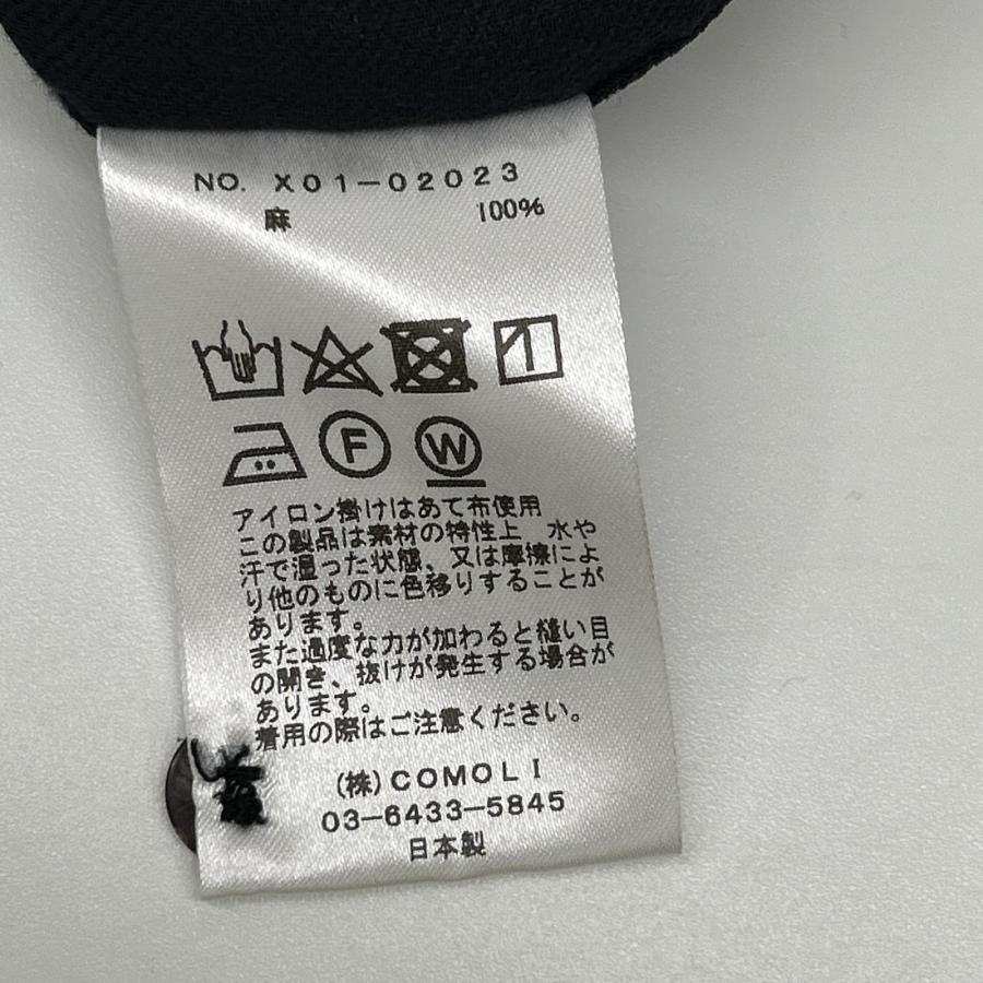 COMOLI コモリ 23SS X01-02023 ネイビー リネン100 リネンツイル