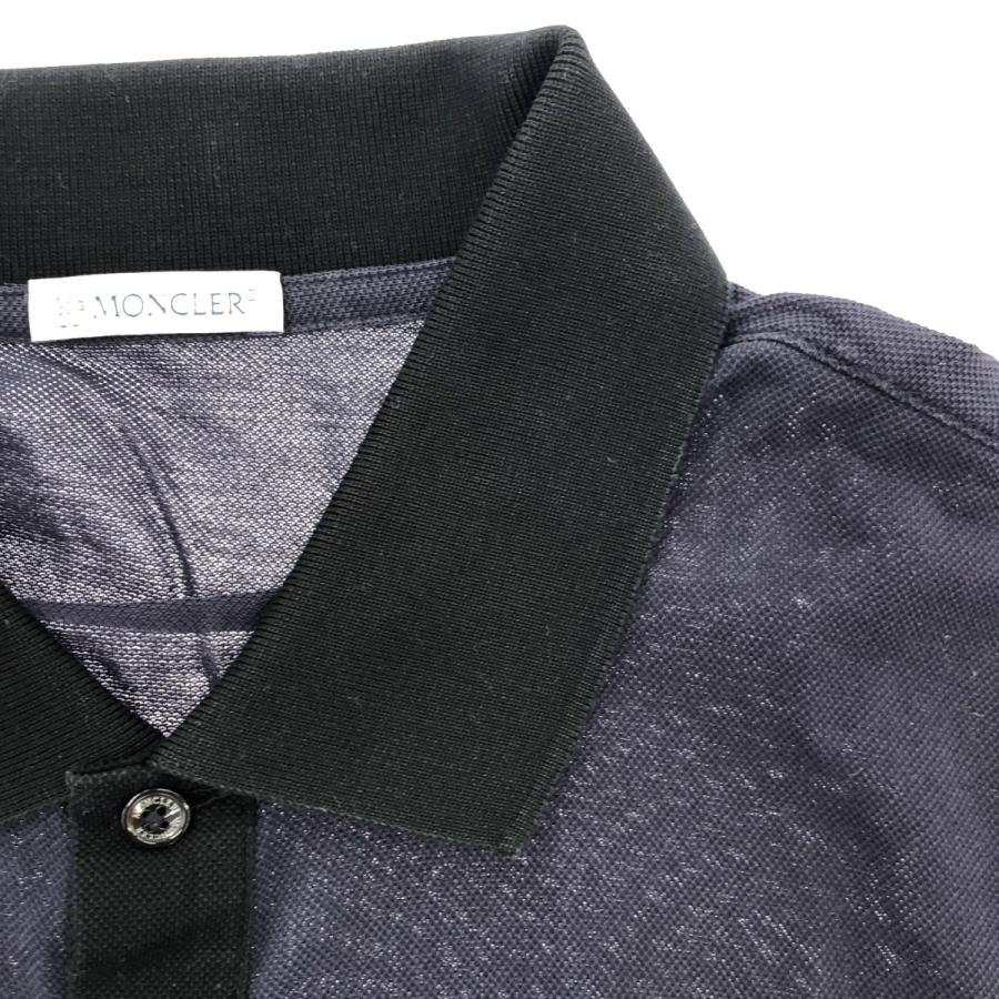 MONCLER ポロシャツ ネイビー 鹿の子 半袖 L MONCLER ポロシャツ