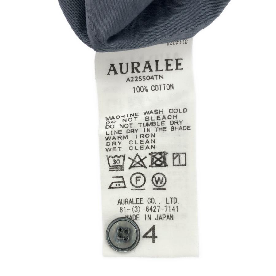 AURALEE オーラリー 22SS A22SS04TN ダークブルーグレー WASHED FINX TWILL P/O SHIRTS プルオーバーシャツ 4 AURALEE（オーラリー） 22SS A22SS04TN ダークブルーグレー WASHED