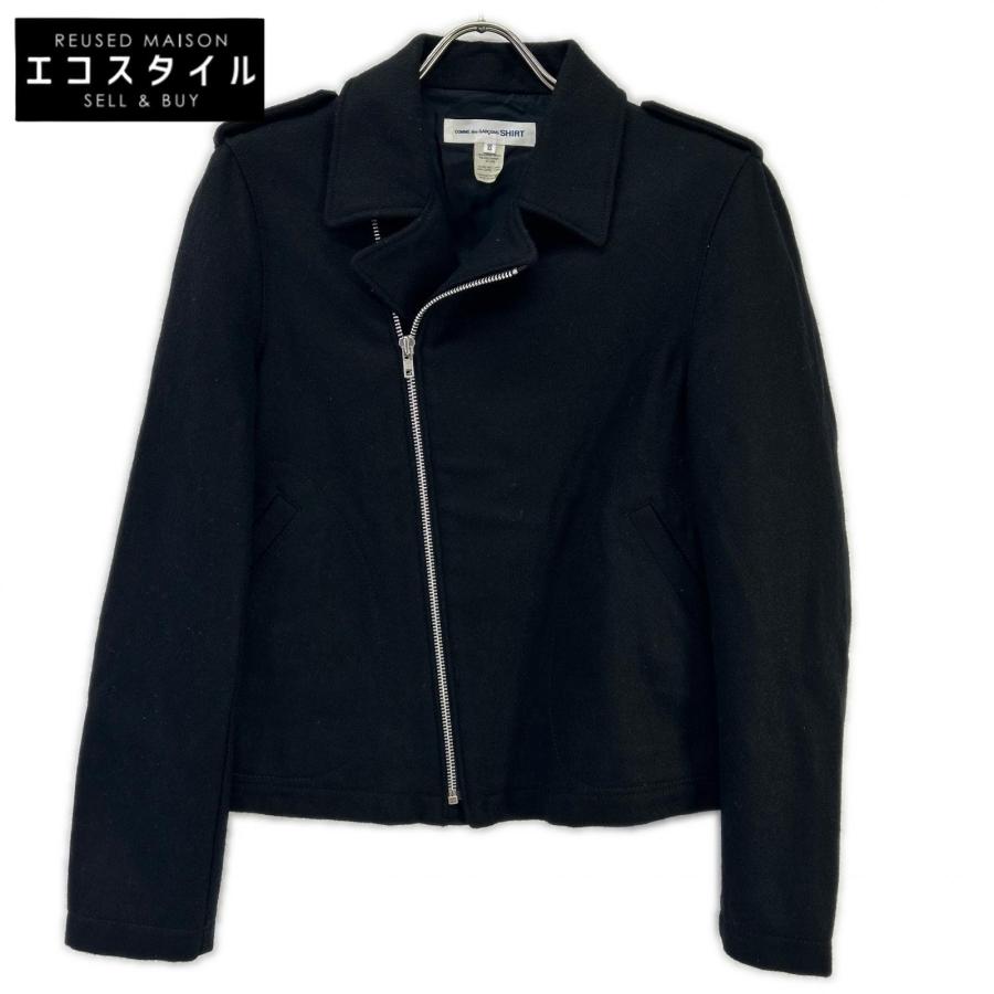 COMMEdesGARCONS SHIRT コムデギャルソンシャツ 11AW W19138 ブラック ウール ダブルライダースジャケット XS COMME des GARCONS SHIRT COMMEdesGARCONS コムデギャルソンシャツ