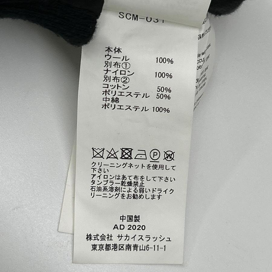 sacai（サカイ） SCM-031 ブラック Wool Knit Pullover/ドッキング