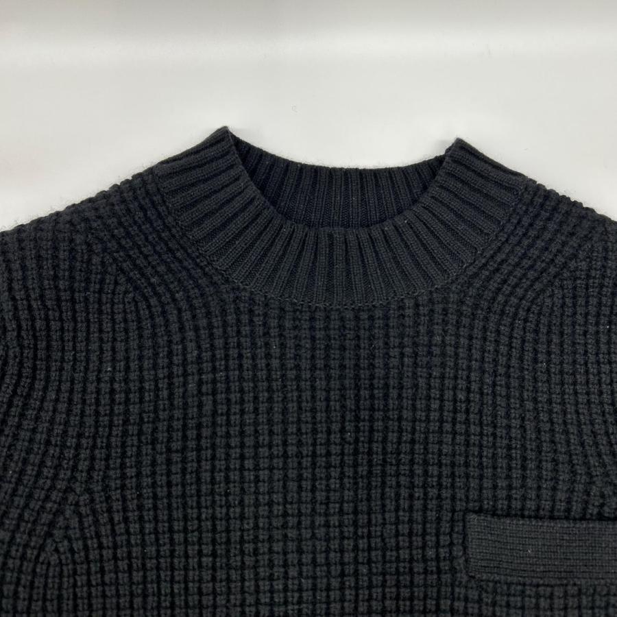 sacai（サカイ） SCM-031 ブラック Wool Knit Pullover/ドッキング