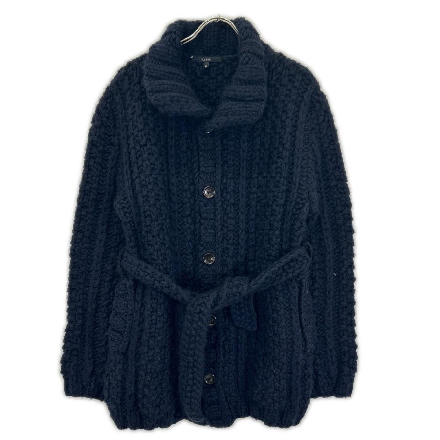 GUCCI（グッチ） 299471 ネイビー ウール100 ケーブルニット ショート