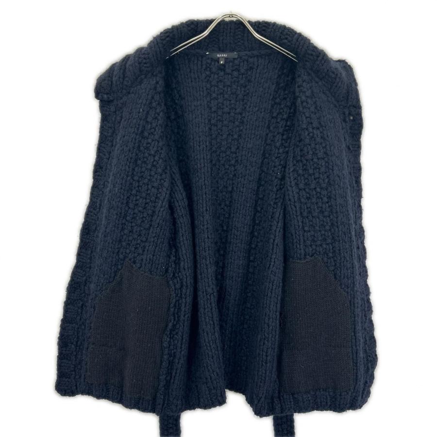 GUCCI（グッチ） 299471 ネイビー ウール100 ケーブルニット ショート