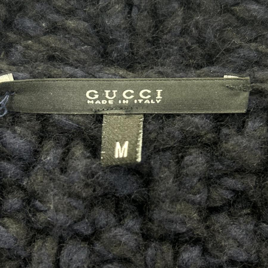 GUCCI（グッチ） 299471 ネイビー ウール100 ケーブルニット ショート