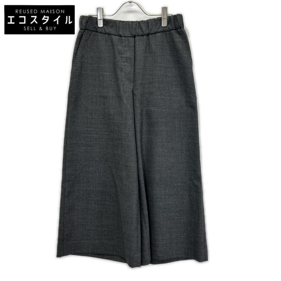 ロエベ　アナグラム　ガウチョパンツ　LOEWE ワイドパンツ　クロップドパンツ LOEWE（ロエベ） S540Y04XES チャコール アナグラム刺繍 ワイド