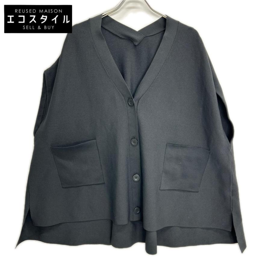 ADORE 【美品】ドライストレッチカーディガン（38）黒定価41800円 ADORE（アドーア） 531-3170511 ブラック ドライストレッチ