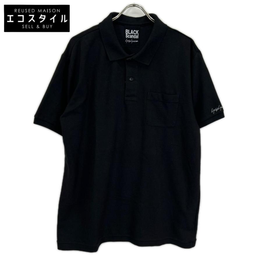 ヨウジヤマモト　袖ロゴ刺繍　ポロシャツ☆ブラックスキャンダル BLACK Scandal Yohji Yamamoto ブラックスキャンダルヨウジヤマモト HZ