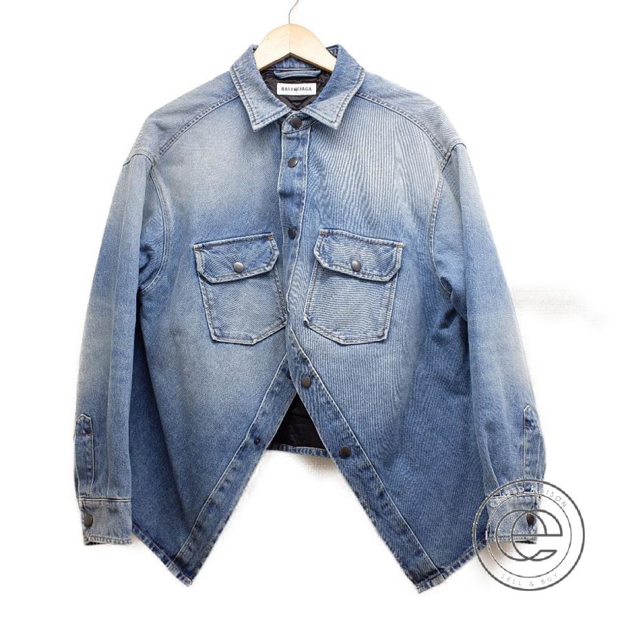 人気高評価ショップが最安値挑戦 ブルー レディースファッション 34 スイングカナディアンシャツ 中綿入りデニムジャケット 新品 国内正規 19年製 Tdw14 Gジャン デニム バレンシアガ ブランドショップエコスタイル Balenciaga 34 Gジャン
