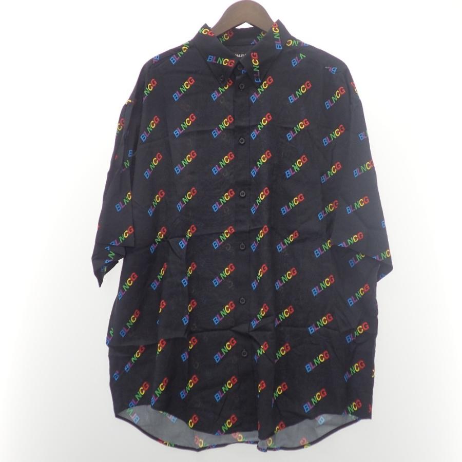 BALENCIAGA 国内正規/美品/20年製 バレンシアガ 626938 ロゴ総柄 半袖 