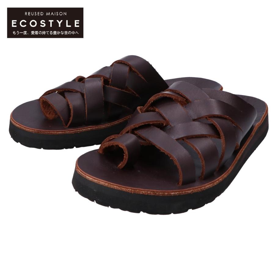 気質アップ The Sandalman サンダルマン 編み込みレザーサンダル シューズ Us8 ダークブラウン メンズ サンダル Palomafashion Com