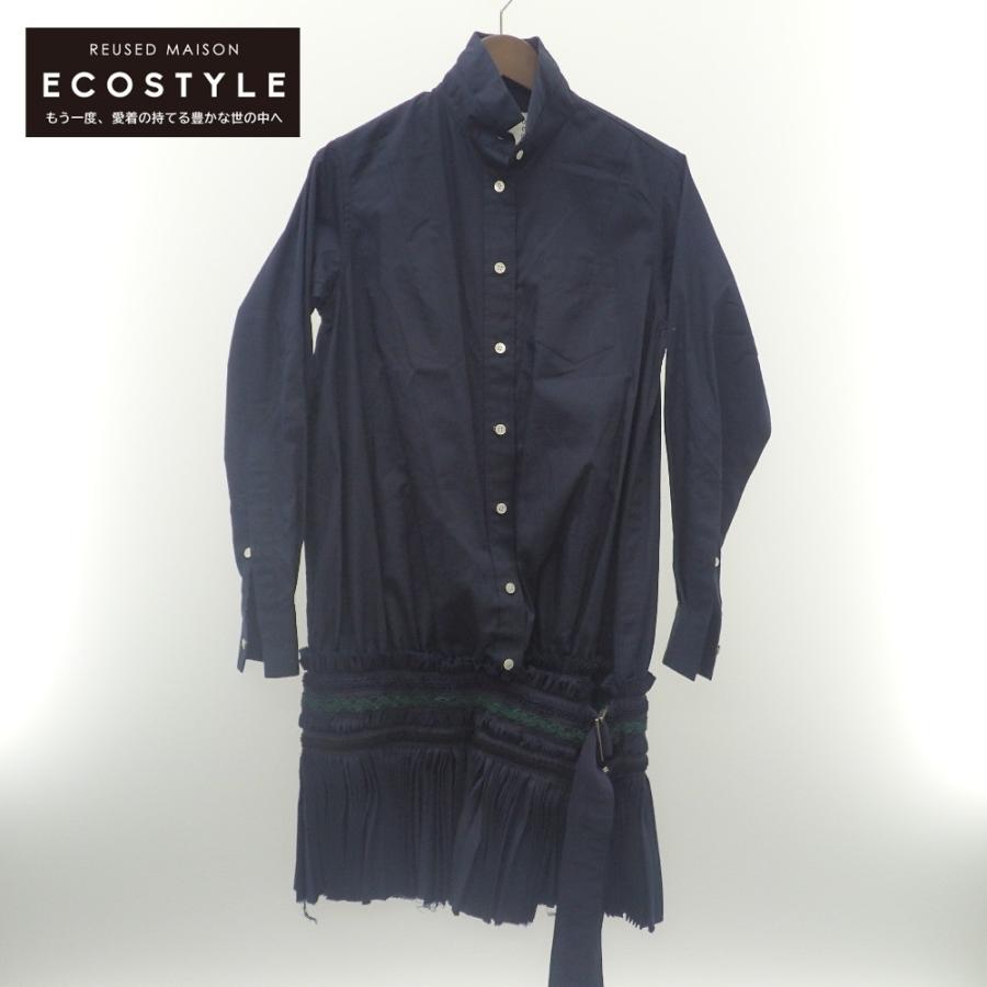sacai サカイ☆プリーツブラウス ☆ネイビー sacai - 新品 sacai プリーツブラウス ネイビー 1 ¥74,520の通販 by ち