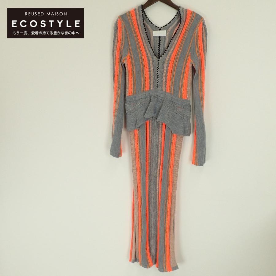 19AW mame マメ MM19AW-KN026 Stripe HAMAGURI Knit Peplum